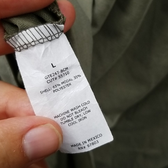 Green Envelope Sz L EUC Tie Front Top - Picture 6 of 6